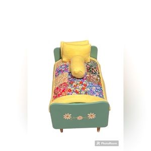 NEW Handmade, Quilted Bed Cover-Set, made to fit a Maileg Mini Bunny bed (22cm)